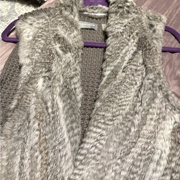 Bagatelle Real Rabbit Fur & Wool Vest - Picture 2 of 5
